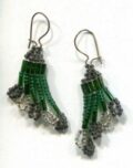 Earrings (Green, Black & Clear)