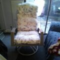 Patio Chair (White Floral Pattern) - Local Pickup Only