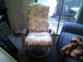 Patio Chair (White Floral Pattern) - Local Pickup Only